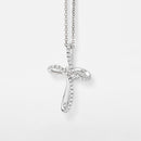Girocollo Croce Giorgio Visconti in oro bianco e diamanti, 0.19ct - GB35374
