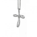 Girocollo croce Giorgio Visconti in oro bianco 18kt e diamanti, 0,22ct - GB35375