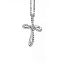 Girocollo croce Giorgio Visconti in oro bianco 18kt e diamanti, 0,22ct - GB35375