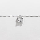 Girocollo punto luce in oro bianco 18kt e diamante centrale 0.25ct - GB39401D