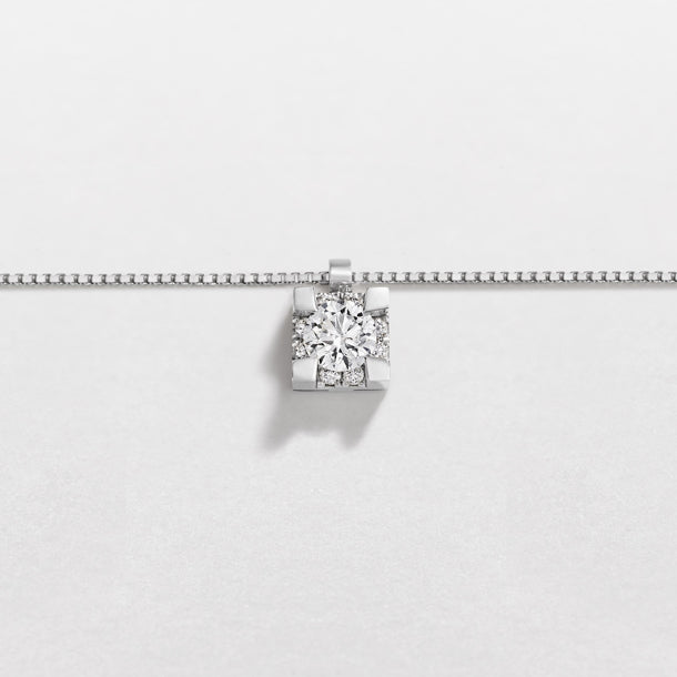 White gold light point necklace with diamonds, 0.19ct - GB39401C/0.19