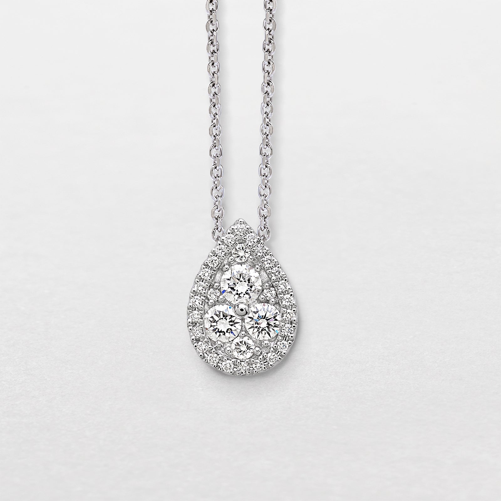 Collana Giorgio Visconti a goccia in oro bianco 18kt e diamanti - GBX36087