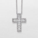 Girocollo croce Giorgio Visconti in oro bianco 18kt e diamanti, 0.51ct - GBX37958