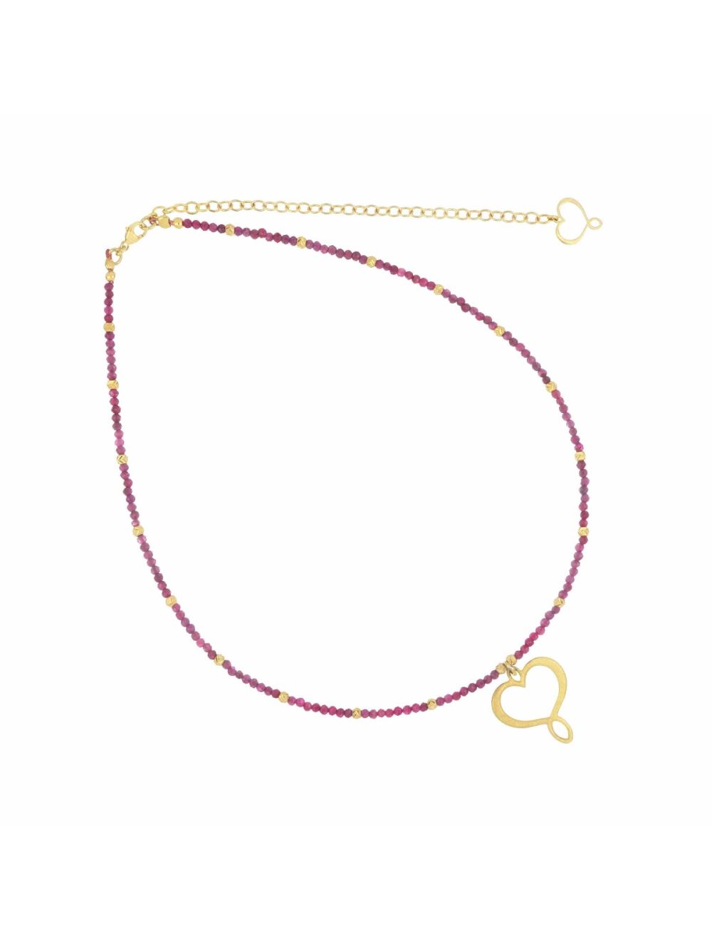 GIROCOLLO MAMAN RUBINI IN ARGENTO DORATO  - GCMESRB1MS