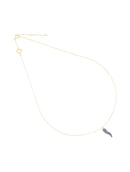 GIROCOLLO MAMAN ET SOPHIE IN ORO GIALLO 18KT CON PENDENTE CORNO, "TIE'", POLVERE DI DIAMANTI NERI - GCTIE1K