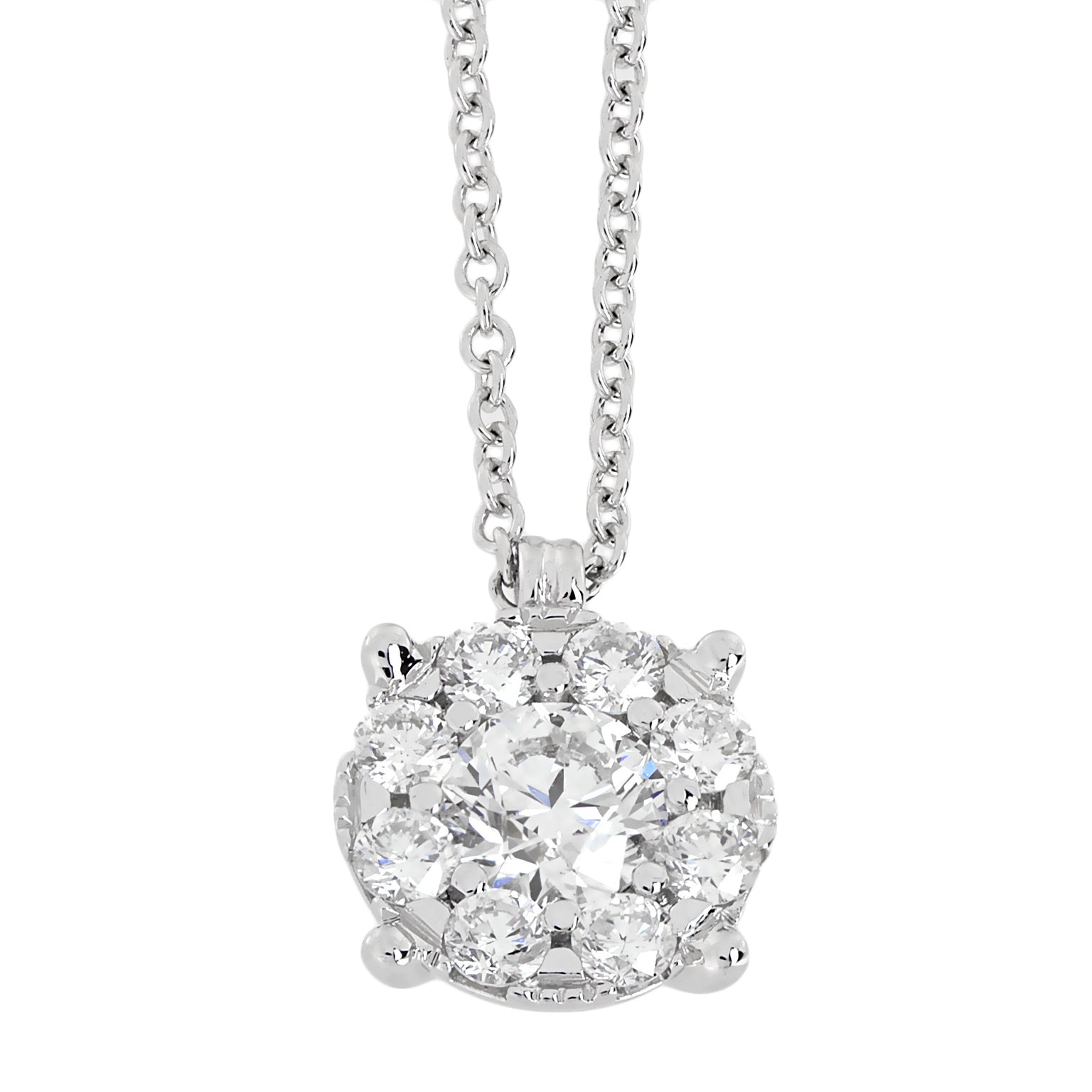 GOLAY - COLLANA PUNTO LUCE IN ORO BIANCO 18KT E MOSAICO DI DIAMANTI, 0.19ct - GGICE01