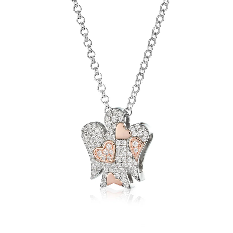 COLLANA ROBERTO GIANNOTTI IN ARGENTO CON ANGELO CUORI E ZIRCONI - GIA358