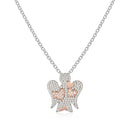 COLLANA ROBERTO GIANNOTTI IN ARGENTO CON ANGELO CUORI E ZIRCONI - GIA358