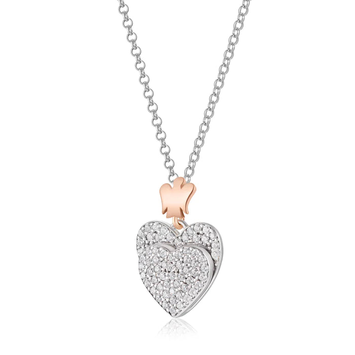 NECKLACE WITH DOUBLE HEART PENDANT - GIA434