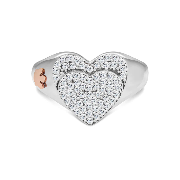 RING WITH DOUBLE HEART - GIA438