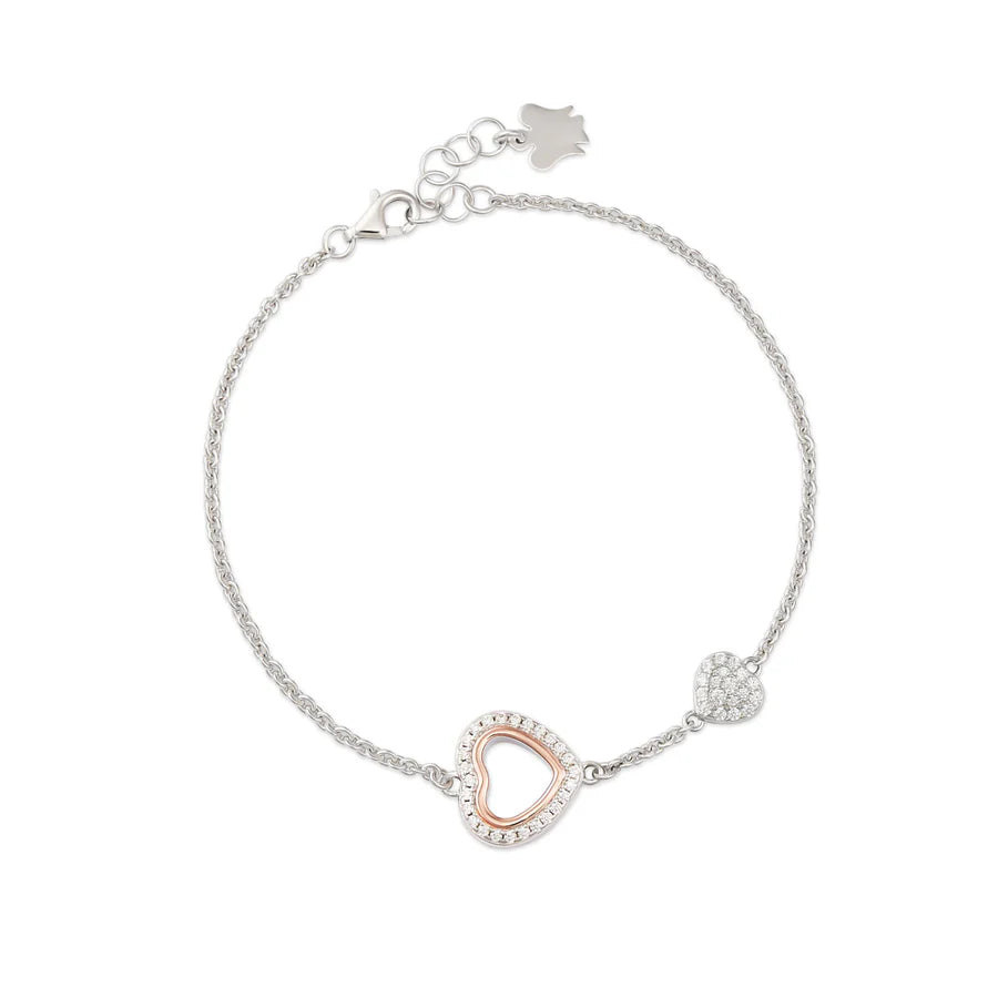 BRACCIALE roberto giannotti ARGENTO TRILOGIA D'AMORE cuore traforato - GIA452