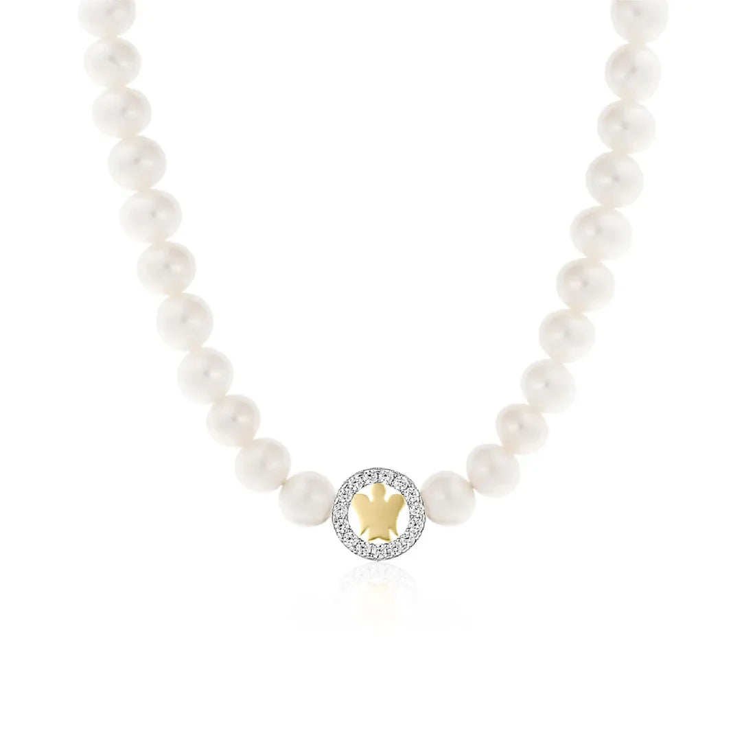 COLLANA ROBERTO GIANNOTTI CON PERLE E ARGENTO DORATO - GIA473