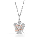 Collana Roberto Giannotti in argento con pendente Angelo, zirconi e cuore rosato - GIA800