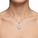 Collana Roberto Giannotti in argento con pendente Angelo, zirconi e cuore rosato - GIA800