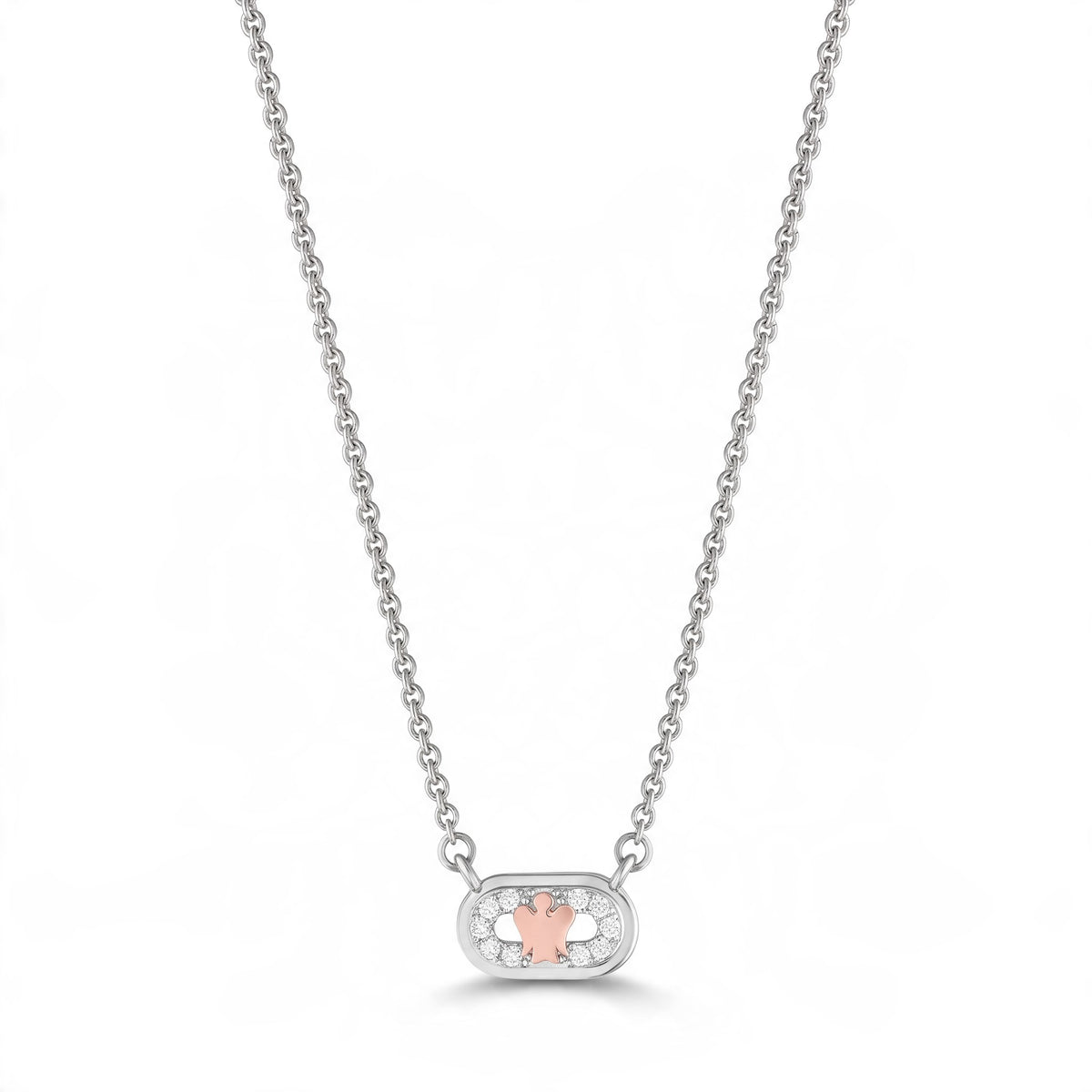 Collana Roberto Giannotti da donna in argento con zirconi e Angelo rosato  - GIA801