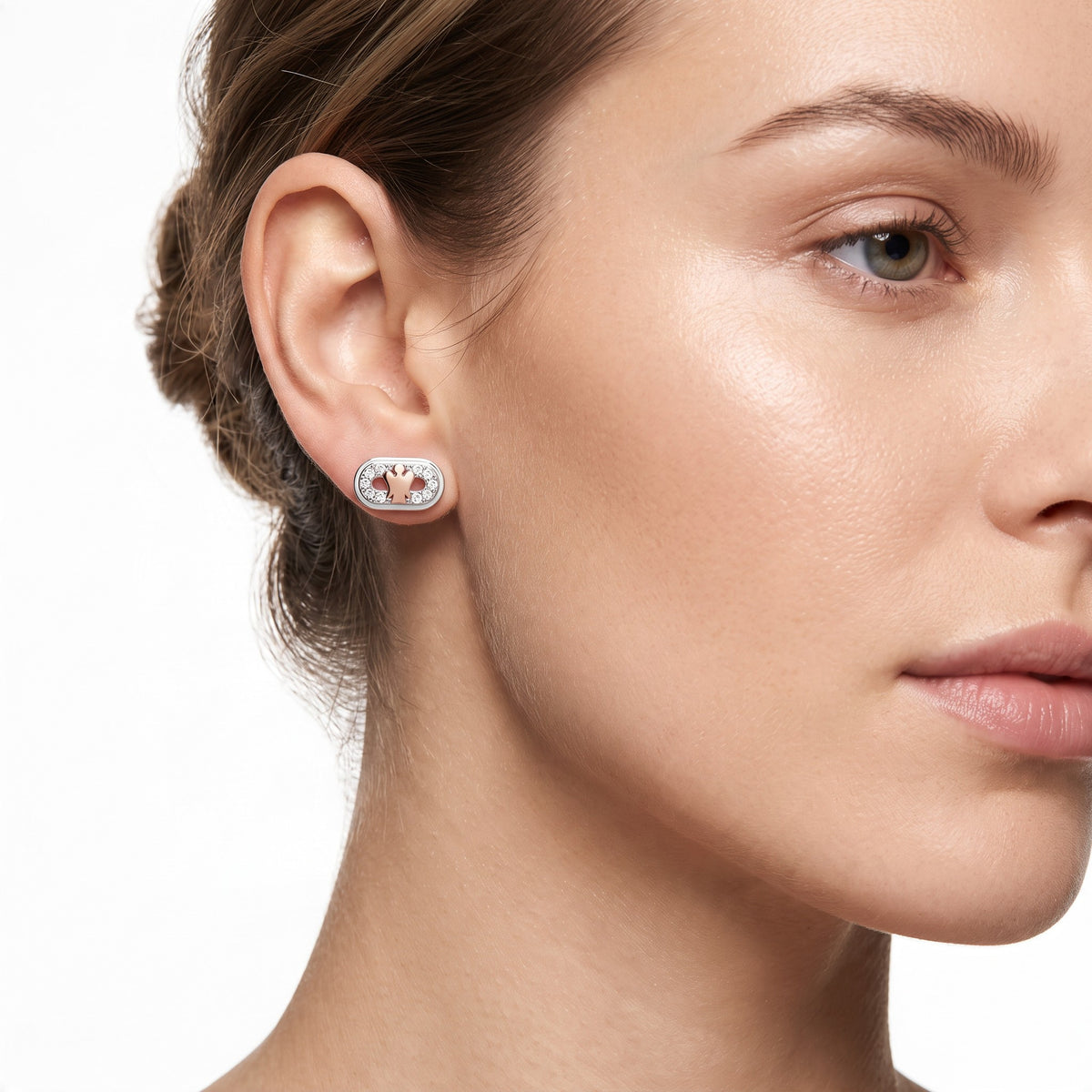 Orecchini Roberto Giannotti da donna in argento con zirconi e Angelo rosato - GIA804