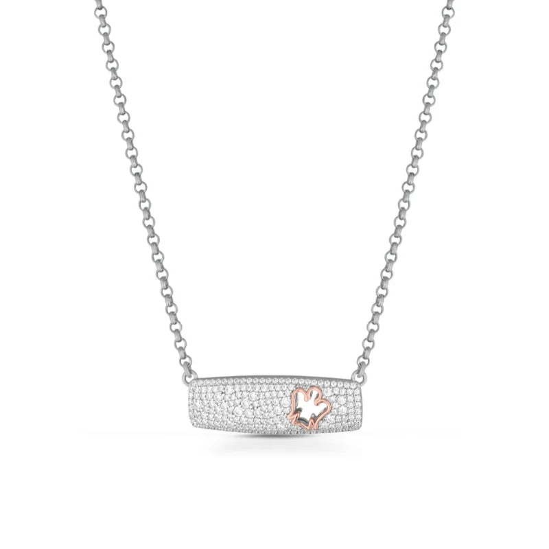 Collana Roberto Giannotti da donna in argento con zirconi e Angelo rosato - GIA806