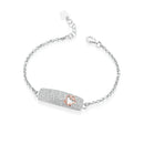 Bracciale Roberto Giannotti da donna in argento con zirconi e Angelo rosato - GIA807
