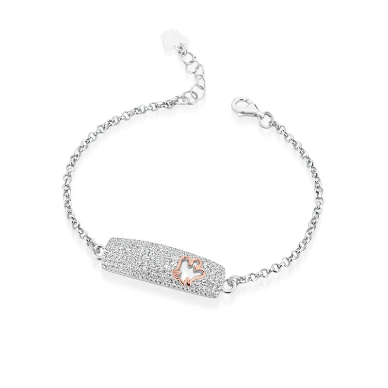 Bracciale Roberto Giannotti da donna in argento con zirconi e Angelo rosato - GIA807