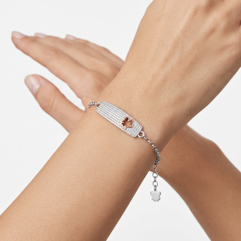 Bracciale Roberto Giannotti da donna in argento con zirconi e Angelo rosato - GIA807