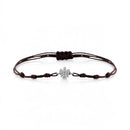 Bracciale ROBERTO GIANNOTTI con cordino nero, Angelo in argento e zirconi - GIA811