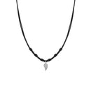 Collana Roberto Giannotti con cordino nero, Ala in argento e zirconi - GIA812