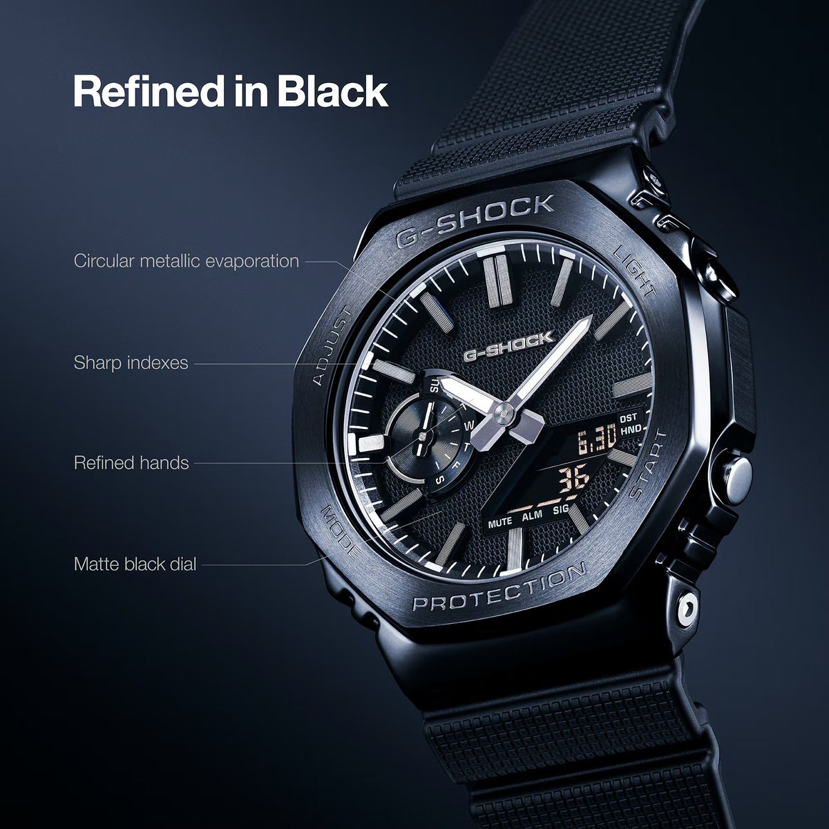 Orologio G-SHOCK ANALOGICO-DIGITALE, Serie GM-2100,  LUXE BLACK, 49mm - GM-2100LXB-1A9ER