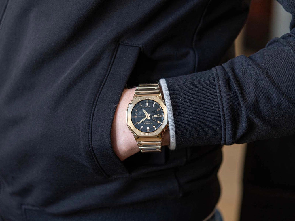 OROLOGIO G-SHOCK FINE METALLIC SERIES, COLLEZIONE G-STEEL, TOTAL GOLD, 44MM - GM-2100YMG-9AER