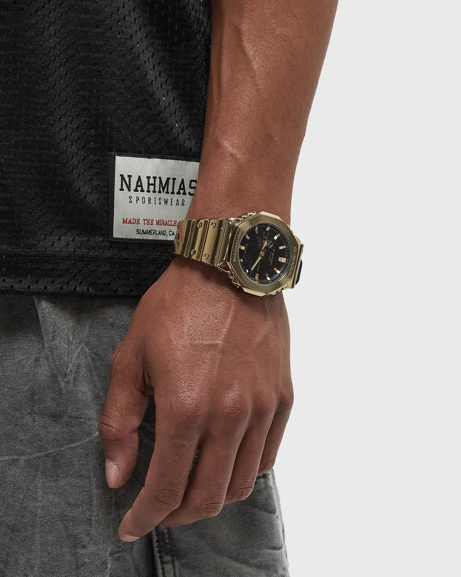 OROLOGIO G-SHOCK FINE METALLIC SERIES, COLLEZIONE G-STEEL, TOTAL GOLD, 44MM - GM-2100YMG-9AER