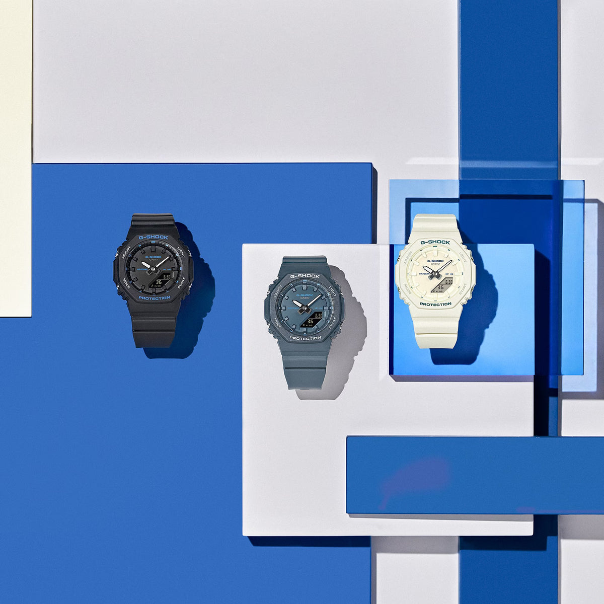 Orologio G-SHOCK Unisex ANALOGICO-DIGITALE, Serie GMA-P2100,  colore blu, 46mm - GMA-P2100BA-2AER