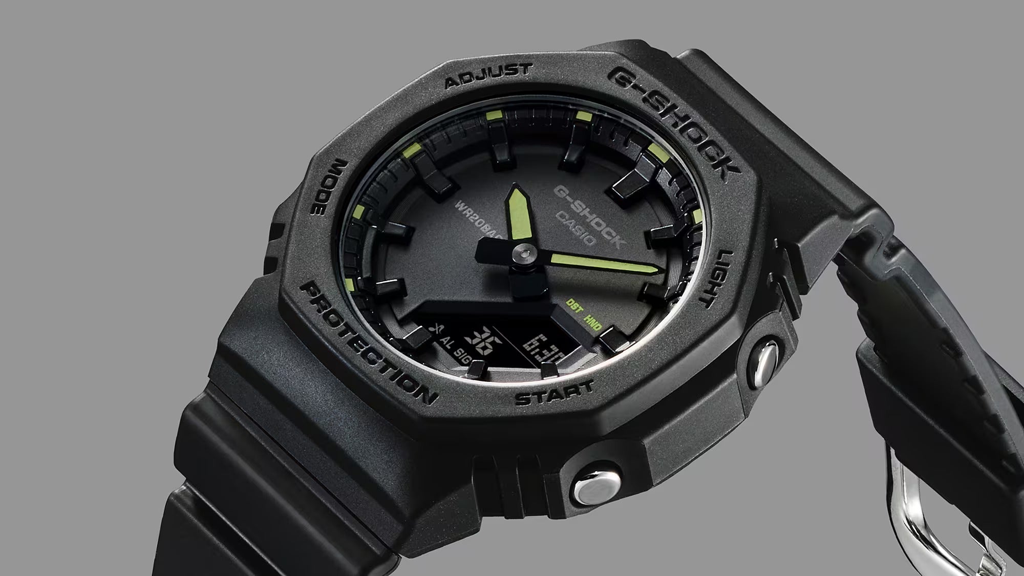 orologio G-SHOCK Classic, colore nero e LANCETTE GIALLO FLUO, 40mm - GMA-P2100SA-1A2ER