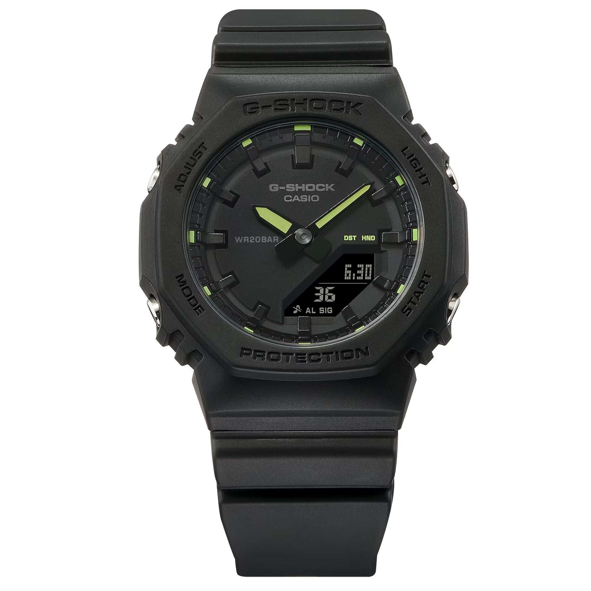 orologio G-SHOCK Classic, colore nero e LANCETTE GIALLO FLUO, 40mm - GMA-P2100SA-1A2ER