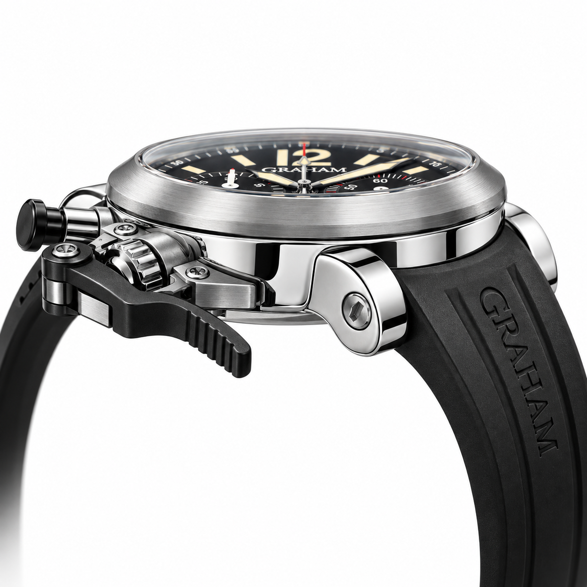 Orologio Graham Chronofighter Oversize — Acciaio 47,5 mm — Automatico cronografo, grilletto laterale — 100 m - GR-FIG-AC-3PAOV