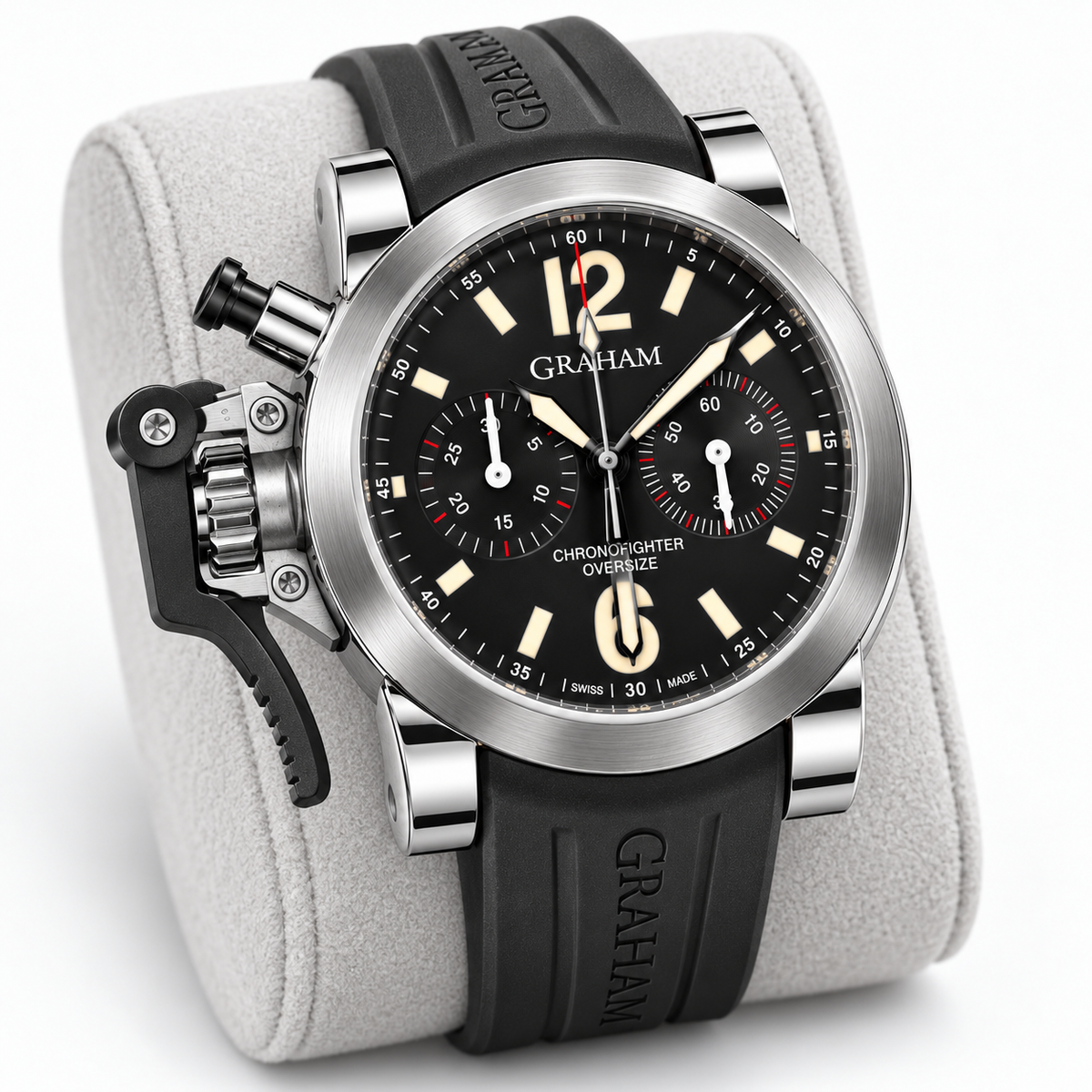 Orologio Graham Chronofighter Oversize — Acciaio 47,5 mm — Automatico cronografo, grilletto laterale — 100 m - GR-FIG-AC-3PAOV