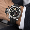 Orologio Graham Chronofighter Oversize — Acciaio 47,5 mm — Automatico cronografo, grilletto laterale — 100 m - GR-FIG-AC-3PAOV