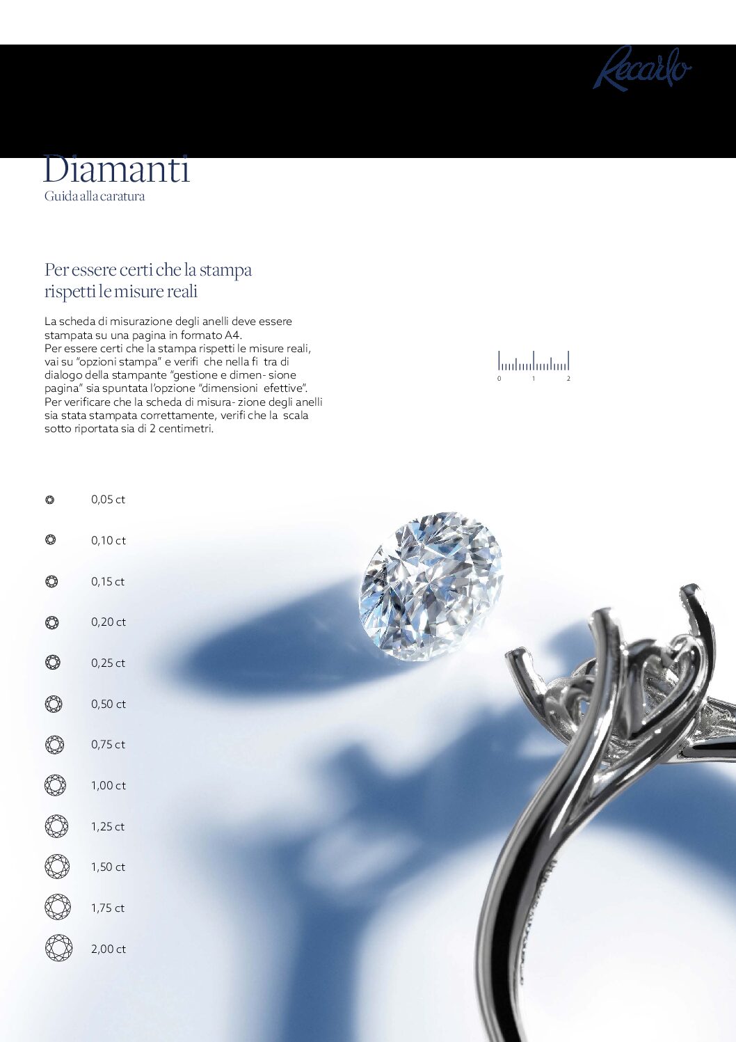 Bague solitaire double anneau en or blanc et diamants, 0,35 ct - ZP025/035