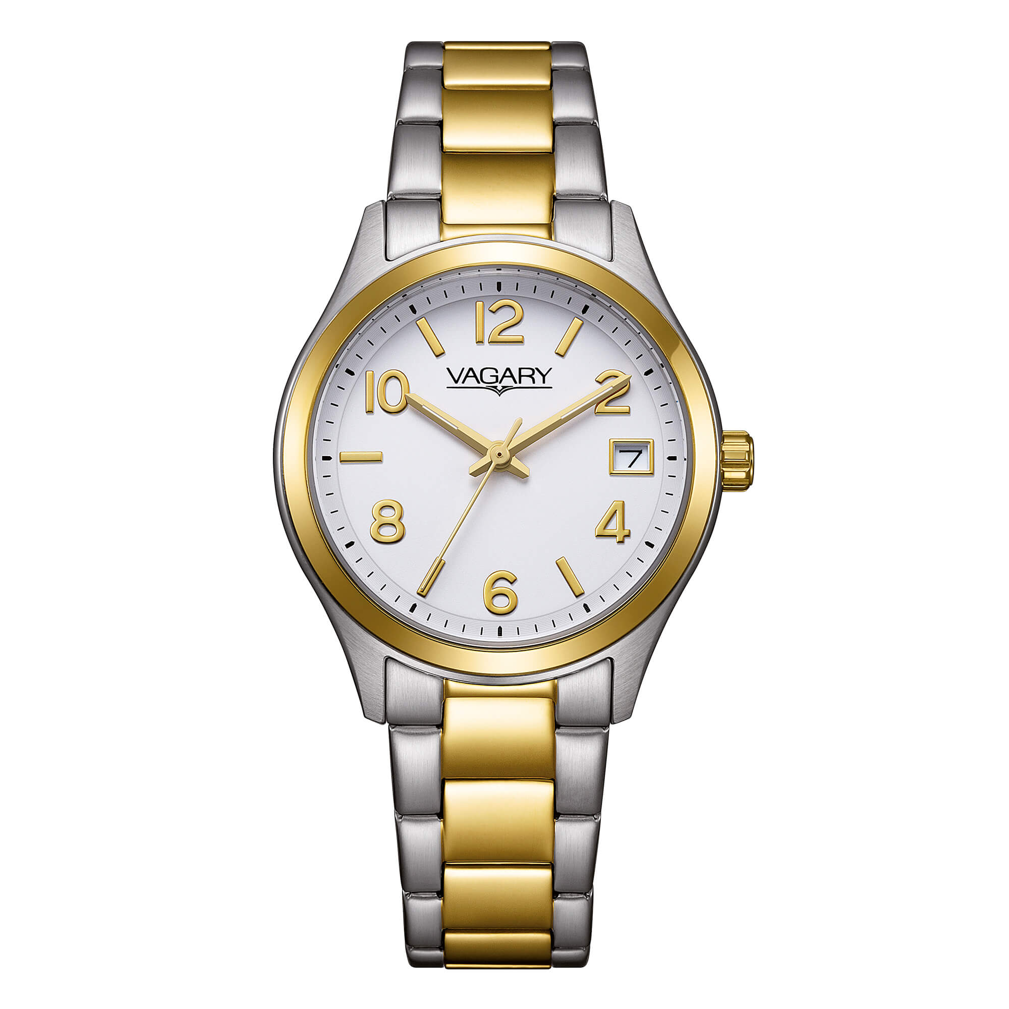Orologio Vagary by Citizen - Timeless Lady, cinturino bicolore e quadrante bianco, 31mm - IB9-638-11