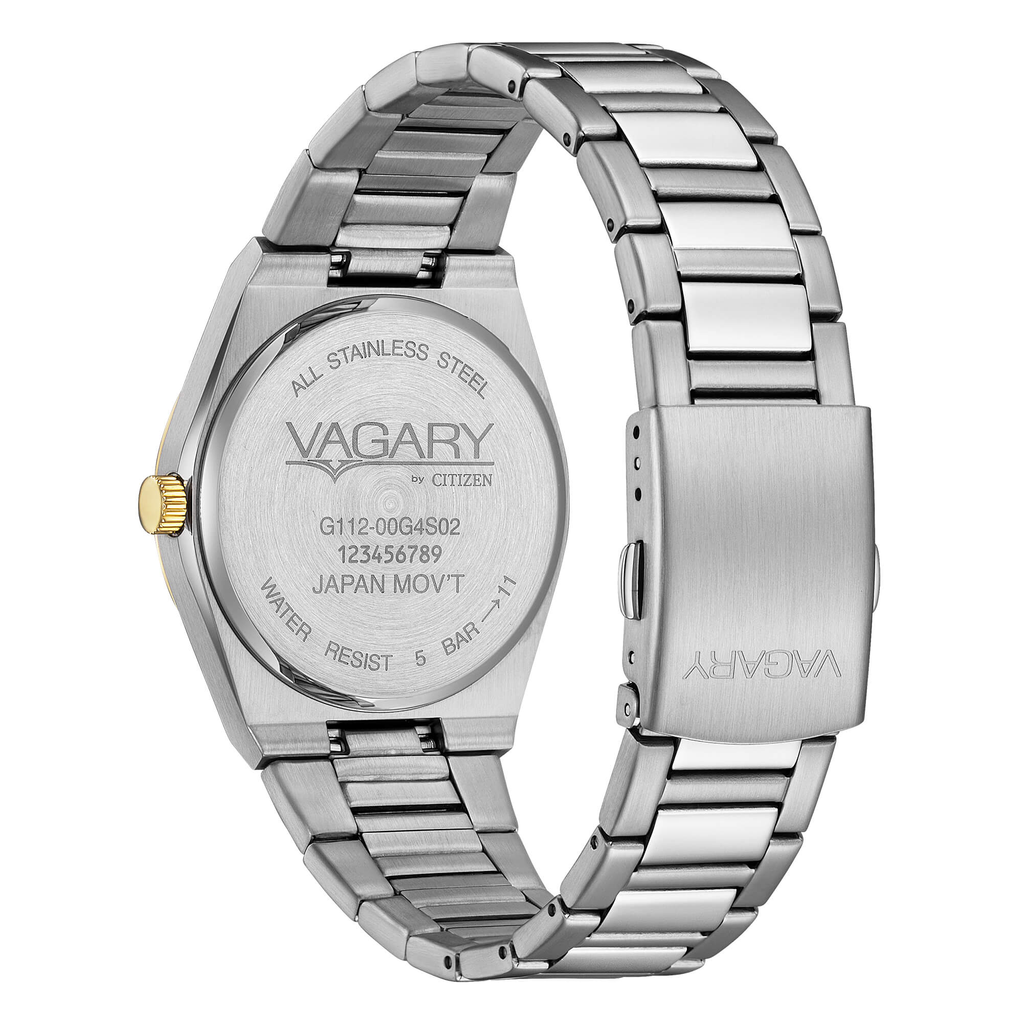 Orologio Vagary by Citizen, Timeless Unisex 38mm, QUARZO QUADRANTE bianco e ghiera dorata - IB9-735-11