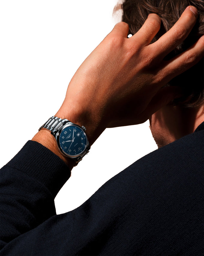Orologio Longines MASTER COLLECTION, automatico quadrante blu "barleycorn", 39mm - L29494936