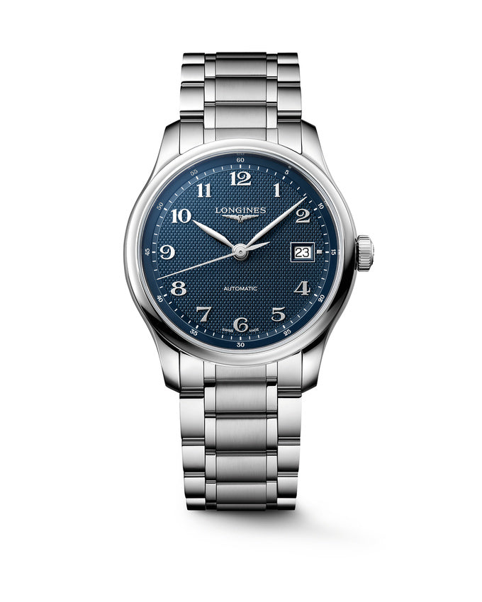 Orologio Longines MASTER COLLECTION, automatico quadrante blu "barleycorn", 39mm - L29494936