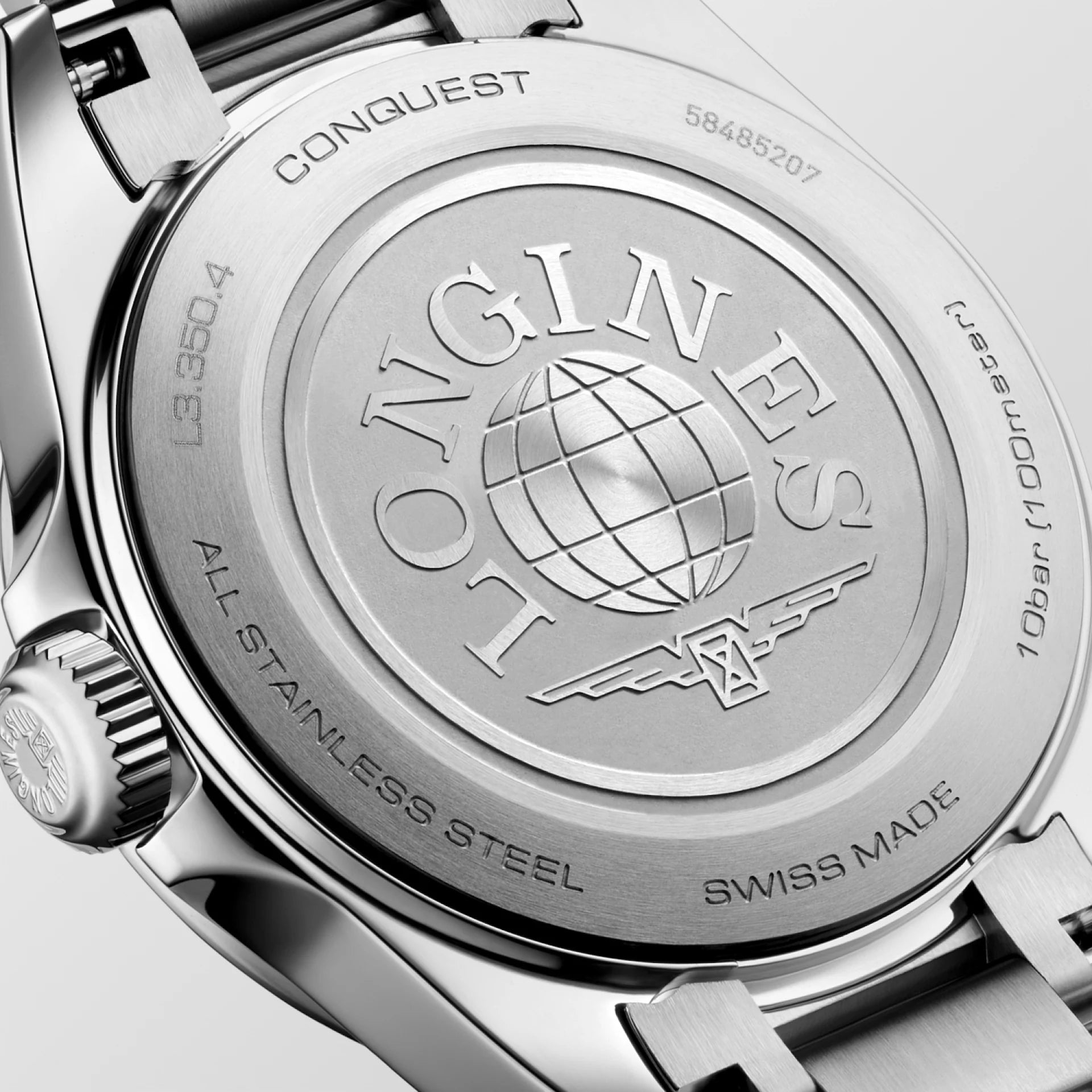 OROLOGIO LONGINES CONQUEST, quarzo quadrante bianco e lancette dorate, 30mm - L33504126