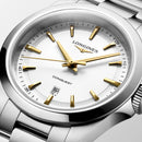 OROLOGIO LONGINES CONQUEST, quarzo quadrante bianco e lancette dorate, 30mm - L33504126