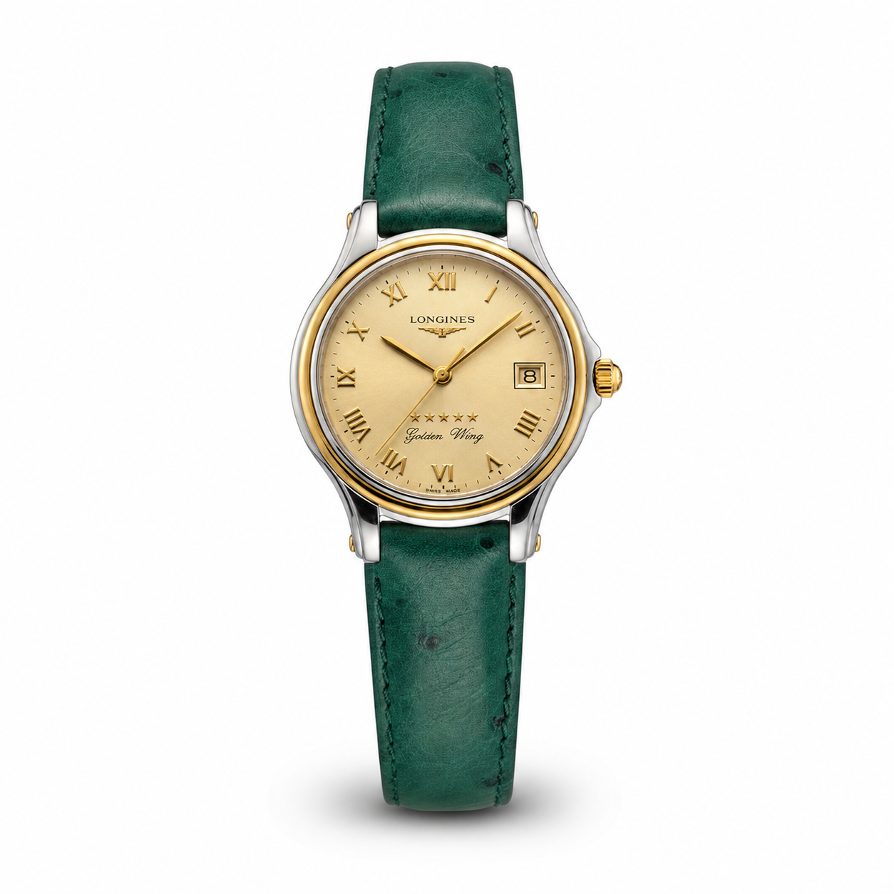 Orologio Longines Golden Wing, quadrante Champagne e movimento quarzo — NOS, 38mm - L36065312
