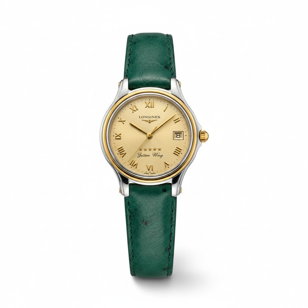 Orologio Longines Golden Wing, quadrante Champagne e movimento quarzo — NOS, 38mm - L36065312