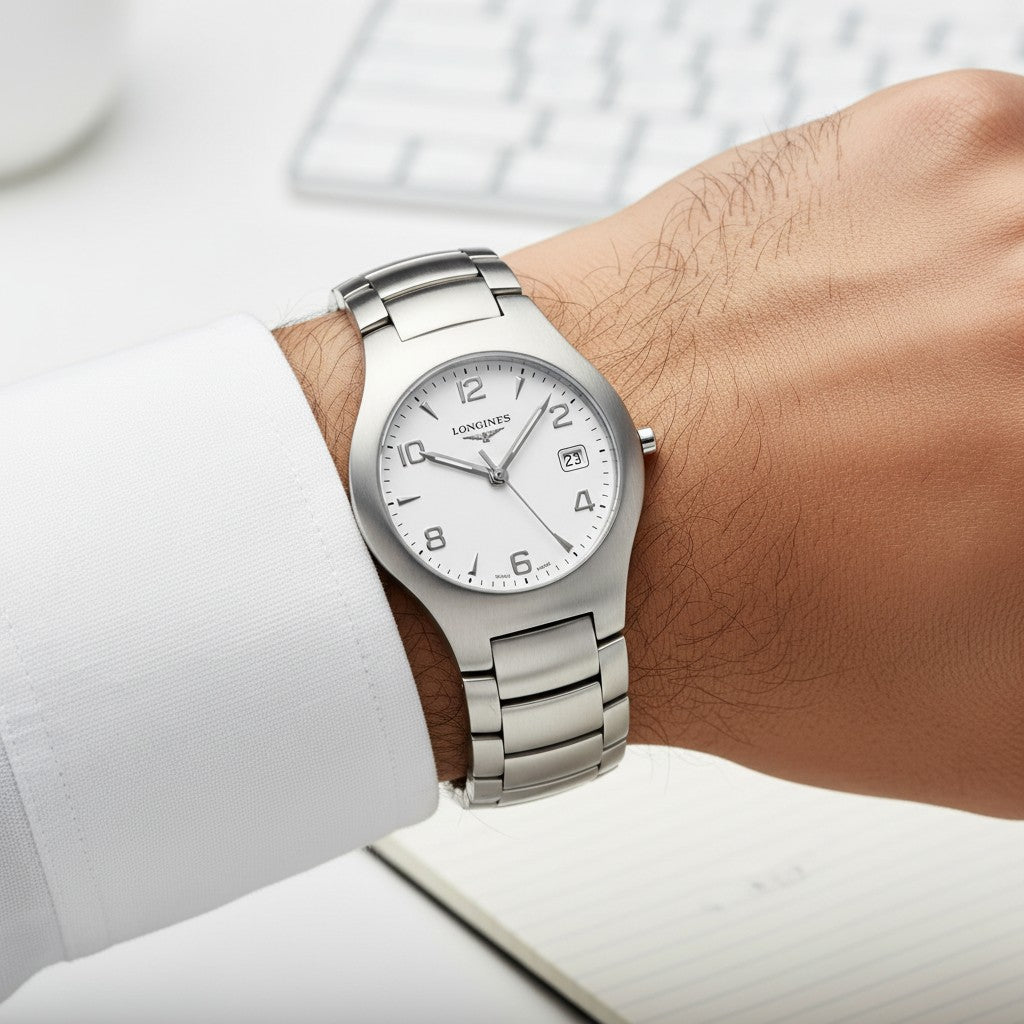Orologio Longines Conquest anni 2000, Quarzo quadrante bianco, 36mm - L36174766