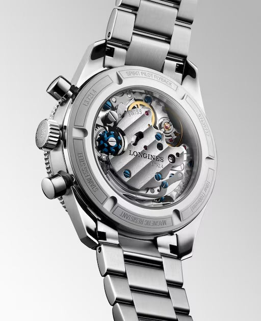 LONGINES SPIRIT PILOT FLYBACK Uhr, schwarzes Zifferblatt, Handaufzug und Keramiklünette, 39,50 mm – L37214536