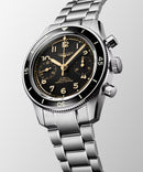 LONGINES SPIRIT PILOT FLYBACK Uhr, schwarzes Zifferblatt, Handaufzug und Keramiklünette, 39,50 mm – L37214536