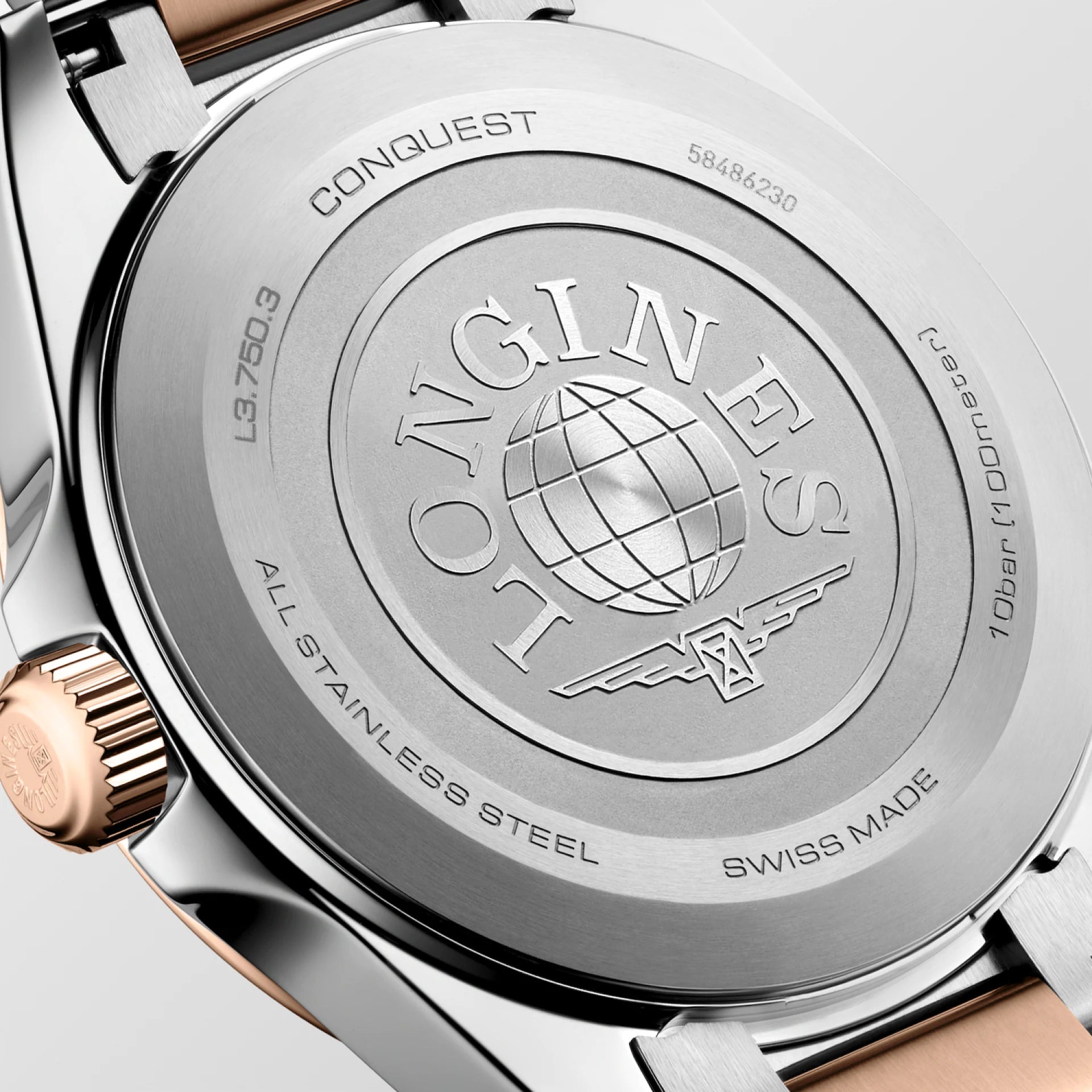 OROLOGIO LONGINES CONQUEST, al quarzo bicolore quadrante blu, 38mm - L37503987