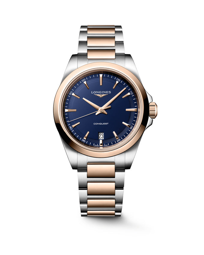 OROLOGIO LONGINES CONQUEST, al quarzo bicolore quadrante blu, 38mm - L37503987
