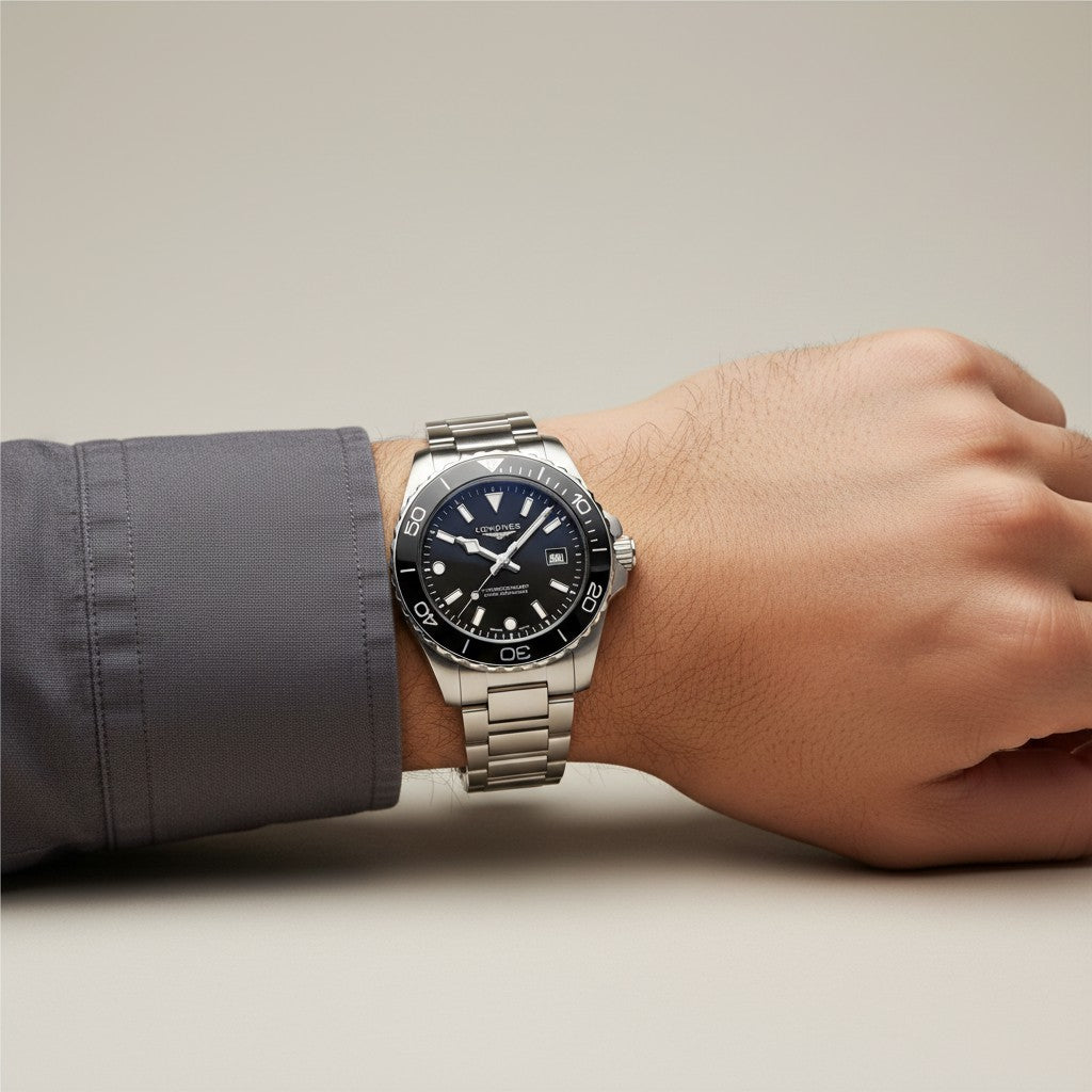 Orologio Longines Hydrocoqnuest, quarzo quadrante nero, 42mm - L37694566